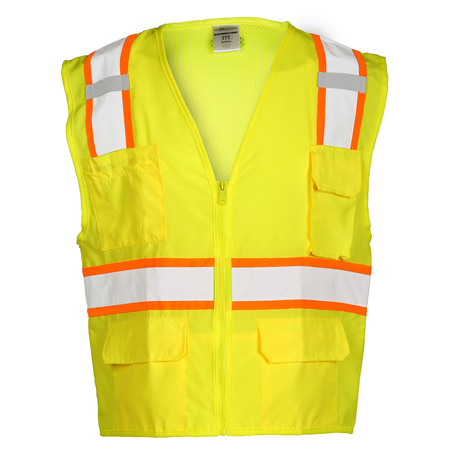 KISHIGO S, Lime, Class 2, Solid Front With Mesh Back Vest 1163-S